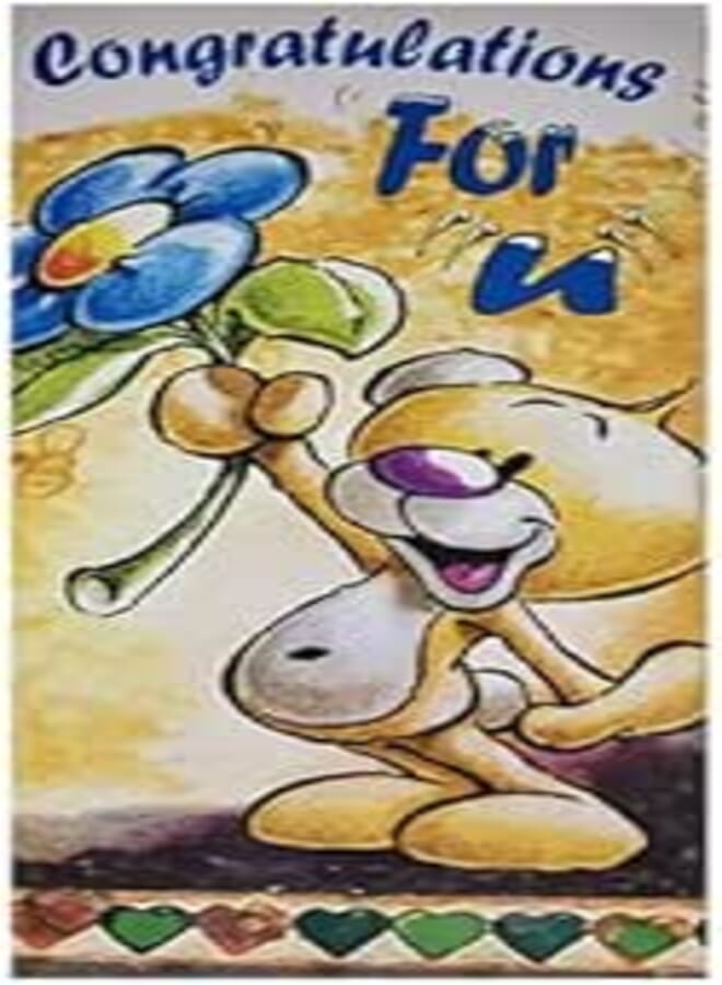 Greeting card with design for birthday congratulations/thanks/apology/engagement/marriage. Size(9x21).(E)